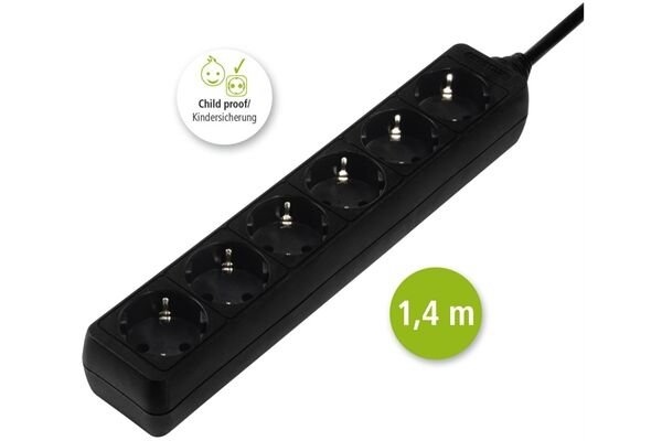 Hama 47759 6F-ST.D.M.KS. 1,4M Schwarz