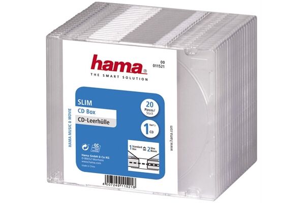 Hama 11521 CD-Slim-Box Transparent 20 Stück