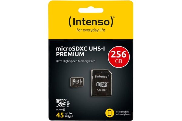 Intenso Micro SDXC Karte 256GB UHS-I Premium mit