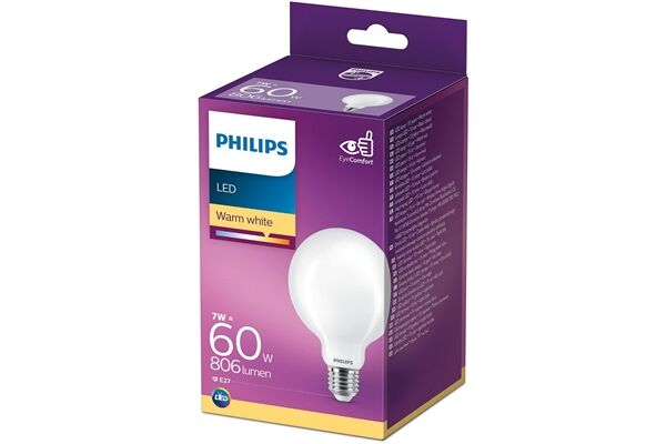 Philips LEDClassic 60W G93 E27 WW FR ND
