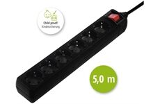 Hama 137266 6F-STECKDO.M.SCHALTER 5M Schwarz