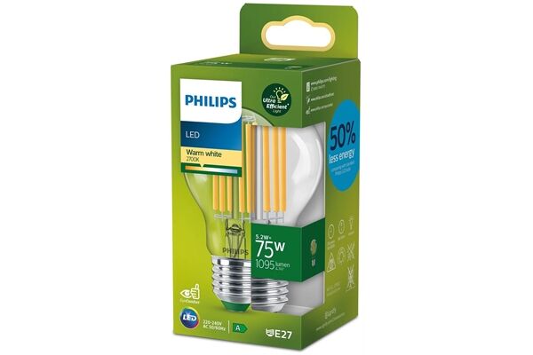 Philips LED CLA 75W A60 E27 2700K CL UE