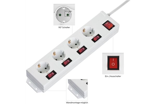 Hama Steckdosenleiste 4-fach (1,4m)