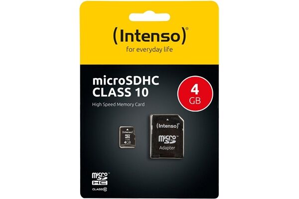 Intenso Micro SD Card 4GB Class 10 inkl. SD Adap