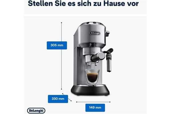 DeLonghi EC 685.M DEDICA Edelstahl-Schwarz