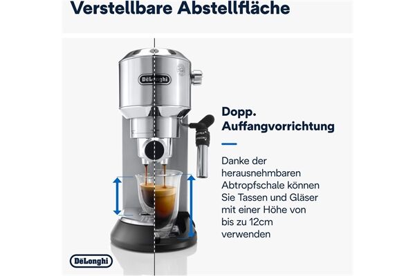 DeLonghi EC 685.M DEDICA Edelstahl-Schwarz