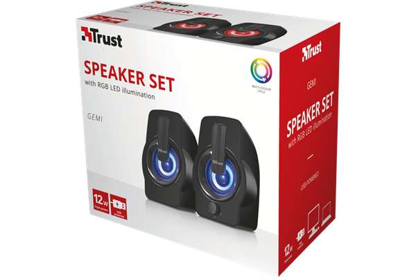 Trust Gemi RGB 2.0 Speaker Set Schwarz