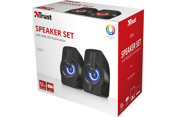 Trust Gemi RGB 2.0 Speaker Set Schwarz