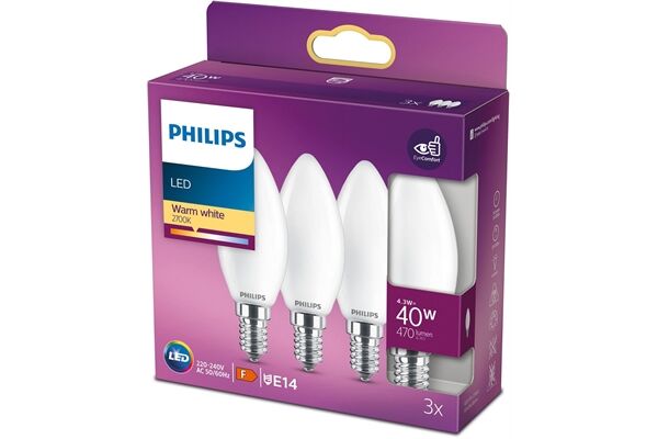 Philips LEDClassic 40W B35 E14 WW FR ND /3
