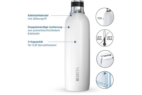 Brita sodaTRIO Edelstahlflasche groß