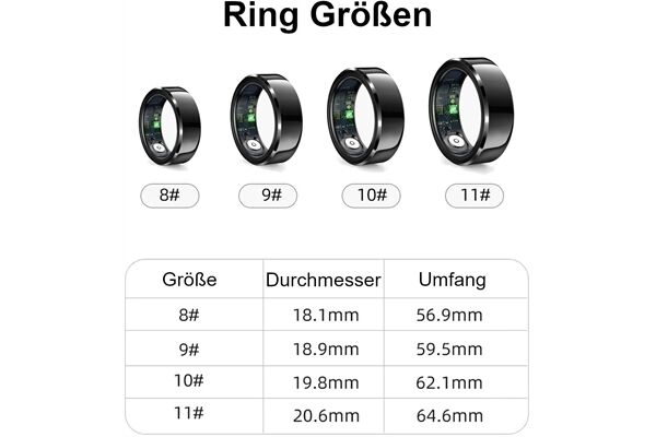 Felixx Premium Smart Ring SR6 (Größe 8)