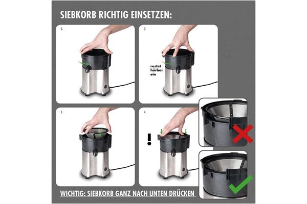 Gastroback 40117 Vital Juicer Pro Edelstahl-Schwarz