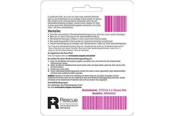 Seagate Rescue Datenrettung [2 Jahre]