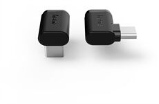 Hama USB-C-Winkeladapter 90° 2er Set (schwarz)