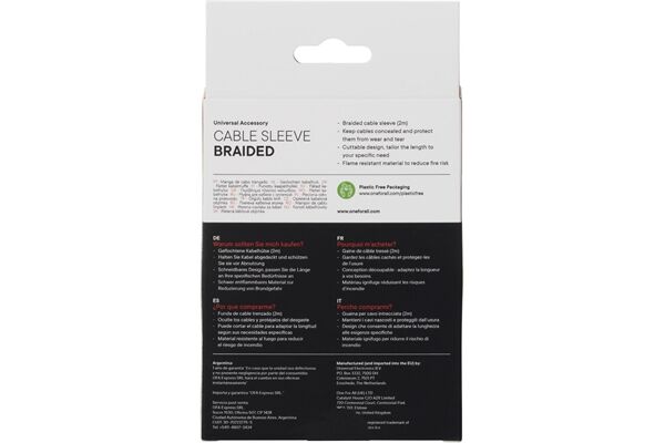 One For All WM 5022 Gewebe Kabelschlauch (2m)