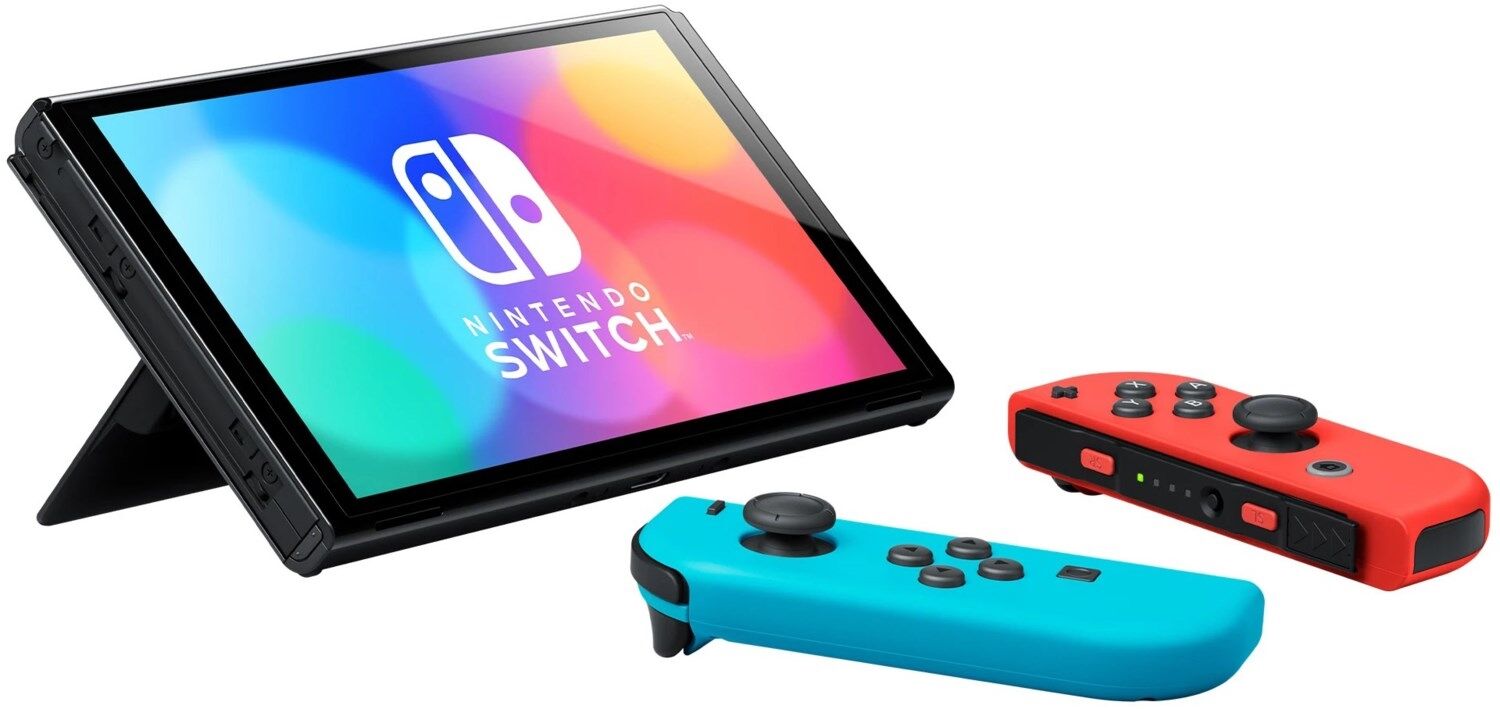 Nintendo Switch Konsole (OLED-Modell) (neon rot/neon blau