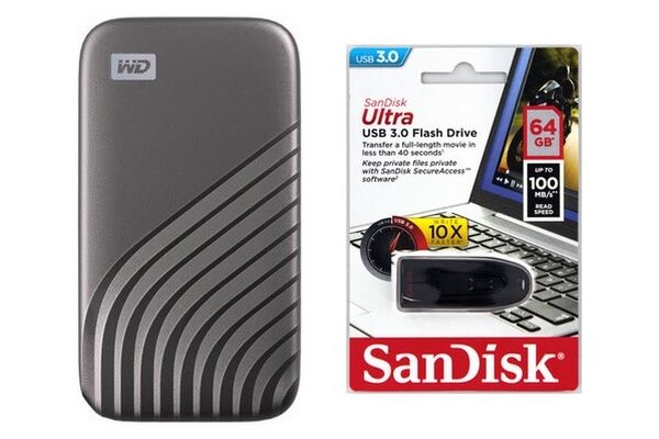 Western Digital MY PASSPORT SSD (1TB)+Ultra USB3.0 64GB
