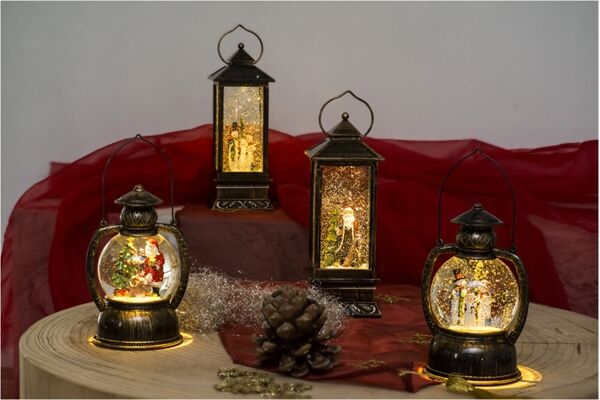 Konstsmide LED Kugellaterne Schneemannfamilie, w