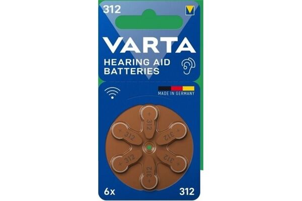Varta V312 Hörgerätebatterie 6er Blister