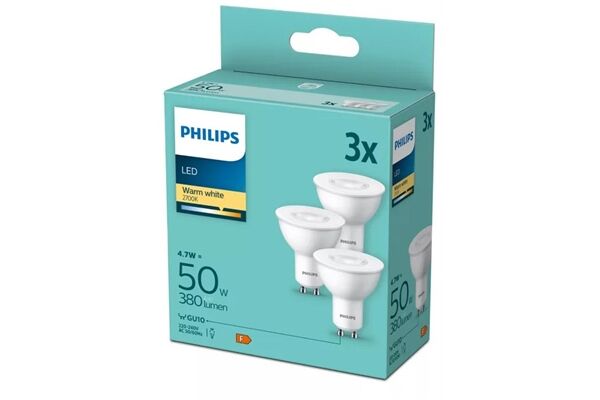 Philips Spot 50W PAR16 GU10 3er Pack