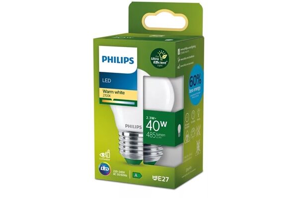 Philips LEDCLA 40W P45 E27 2700K FR UE SRT4
