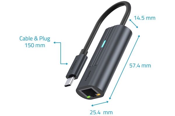Rapoo USB-C>Gigabit LAN Adapter
