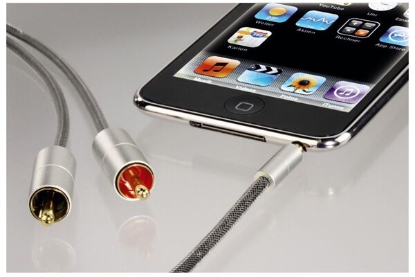 Hama 80864 Verbindungskabel AluLine Klink Sil