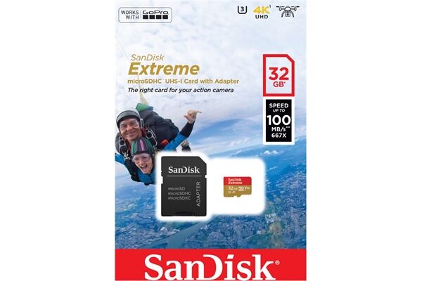 Sandisk Extreme microSDHC 32GB 100MB/s A1 V30 fü