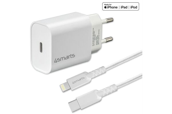 4SMARTS Schnelllade-Set (20W) inkl. Lightning Kabel