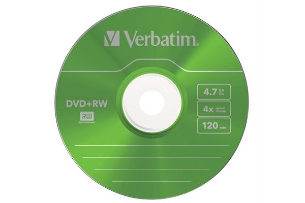 Verbatim DVD+RW 4,7GB 4X 5er SC Colour Ser 5 Stüc