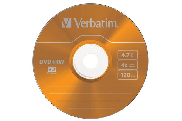 Verbatim DVD+RW 4,7GB 4X 5er SC Colour Ser 5 Stüc