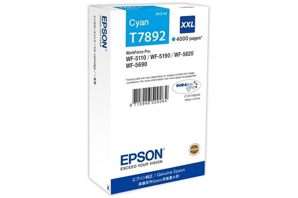 Epson Tintenpatrone XXL Cyan 4k - Original - Cyan