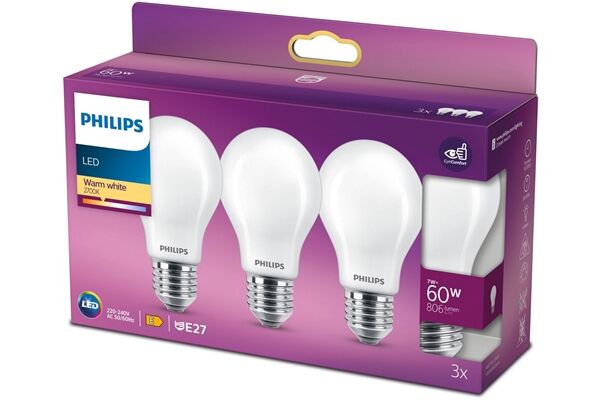 Philips LEDClassic 60W A60 E27 WW FR ND 3er