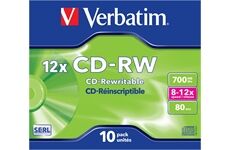 Verbatim CD-RW 700MB 12X 10er JC 10 Stück