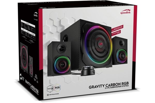 SPEEDLINK GRAVITY CARBON RGB 2.1 Subwoofer Sy Schw