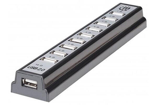 Manhattan Hi-Speed USB 2.0 Desktop Hub - 10 Ports