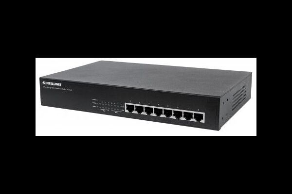 INTELLINET 8-Port Gigabit Ethernet PoE+ Switch - I