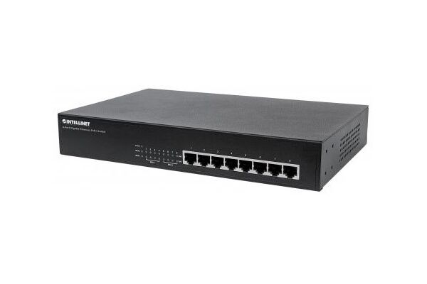 INTELLINET 8-Port Gigabit Ethernet PoE+ Switch - I