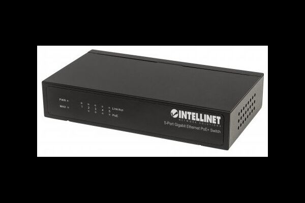 INTELLINET PoE+ Switch 5-Port Gigabit 60W