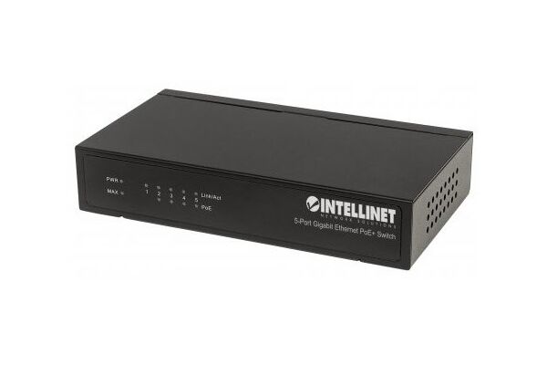 INTELLINET PoE+ Switch 5-Port Gigabit 60W