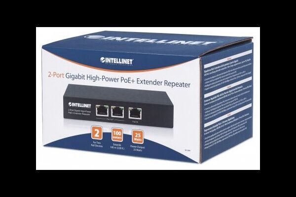 INTELLINET PoE+ Extender 2-Port Gigabit