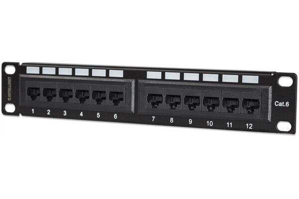 INTELLINET Patchpanel 10" 1HE 12-Port Cat6 UTP