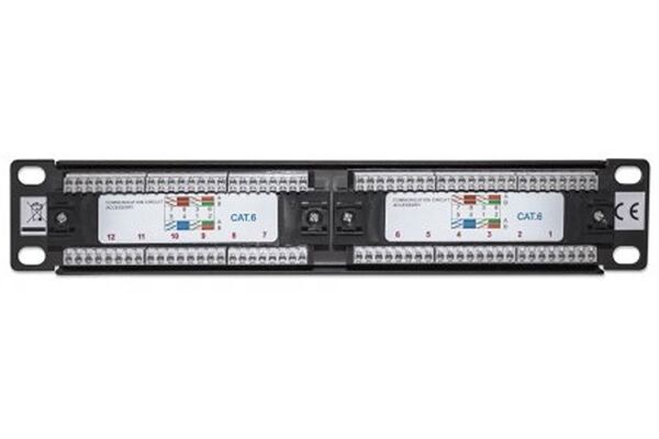 INTELLINET Patchpanel 10" 1HE 12-Port Cat6 UTP