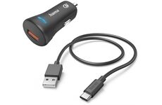 Hama Kfz-Ladeset USB-C QC 3.0 (19,5W) (schwarz)
