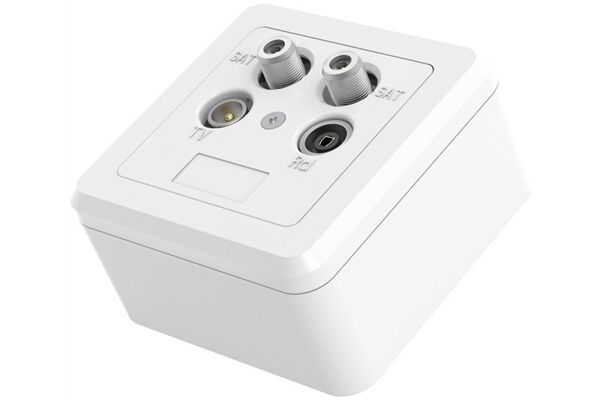 Hama Antennen-/SAT-/BK-Dose Twin-Enddose